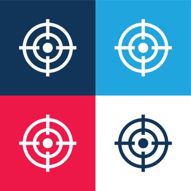 Hedef mavi ve kırmızı dört renk en düşük simge kümesi