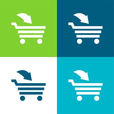 Alışveriş Arabası Düz Düz Renk simgesi setine ekleniyor