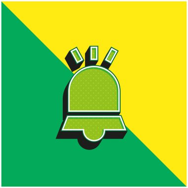 Alarm Yeşil ve Sarı Modern 3D vektör simgesi logosu