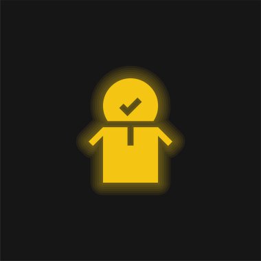 Onaylanan sarı parlak neon simgesi