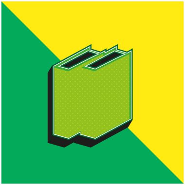 Kitap Yeşil ve Sarı modern 3D vektör simgesi logosu