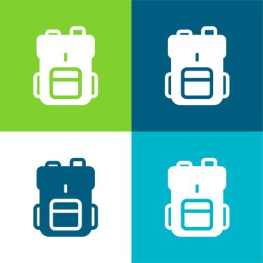 Büyük Sırt Çantası Düz 4 renk en küçük simge seti