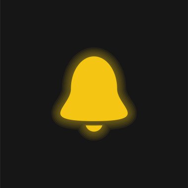Alarm Çanı sarı parlak neon simgesi