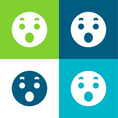 Amazed Düz 4 renk minimal simge kümesi