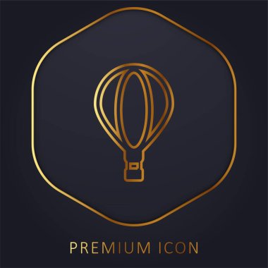 Big Air Balloon golden line premium logo or icon clipart