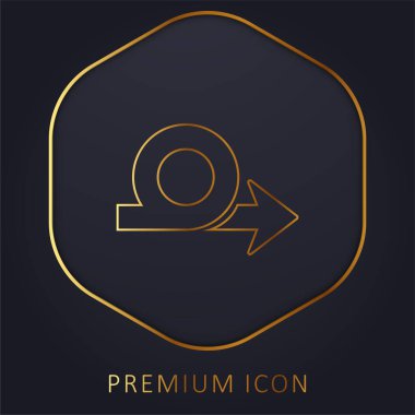 Arrow Loop Symbol golden line premium logo or icon clipart