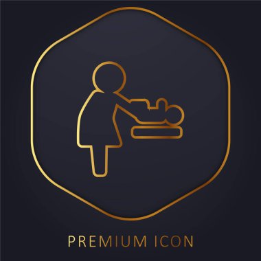 Baby Changer golden line premium logo or icon clipart