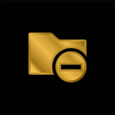 Eksi İşaretli Siyah Dizin Altın kaplı metalik simge veya logo vektörü