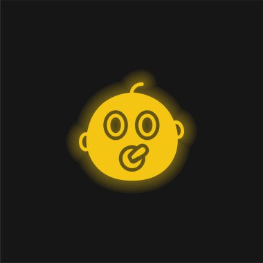 Bebek sarı parlak neon simgesi