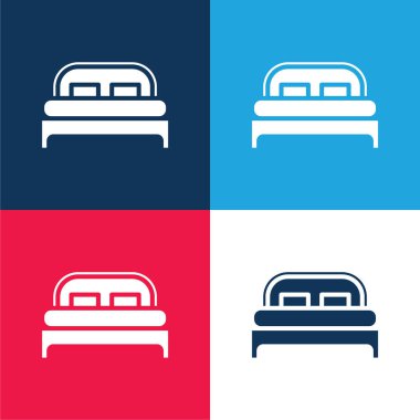 Yatak mavisi ve kırmızı dört renk en küçük simge kümesi