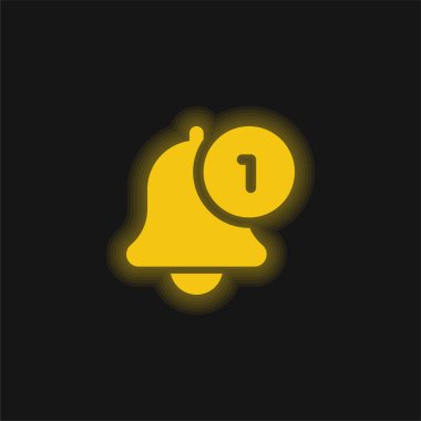 Active yellow glowing neon icon clipart