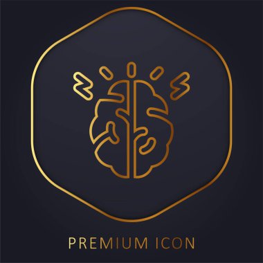 Beyin altın çizgisi prim logosu veya simgesi
