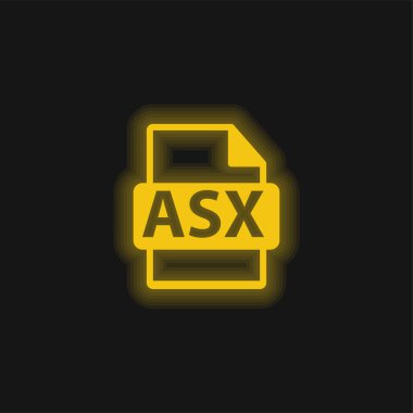 ASX File Format Symbol yellow glowing neon icon clipart
