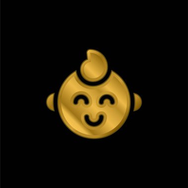 Baby Boy altın kaplama metalik simge veya logo vektörü