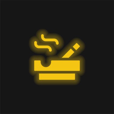 Kül tablası sarı parlayan neon simgesi