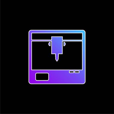 3d Yazıcı Sembolü Mavi Gradyan vektör simgesi