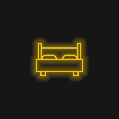 Yatak sarısı parlak neon simgesi