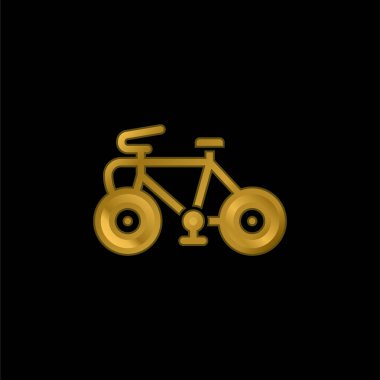Bisiklet altın kaplama metalik simge veya logo vektörü