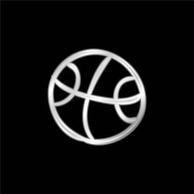 Top El Taslak Çizilmiş Oyuncak Gümüş Kaplama Metalik Simge