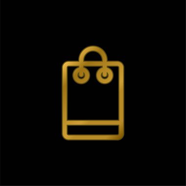 Altın kaplama metalik simge veya logo vektörü