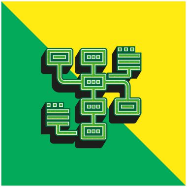 Analiz Yeşil ve Sarı 3D modern vektör simgesi logosu