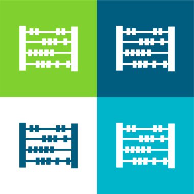 Abaküs Düz 4 renk en küçük simge kümesi