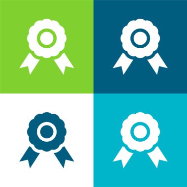 Rozet Düz 4 renk simgesi seti