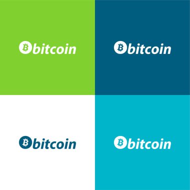 Bitcoin Logosu Düz 4 renk en küçük simge kümesi