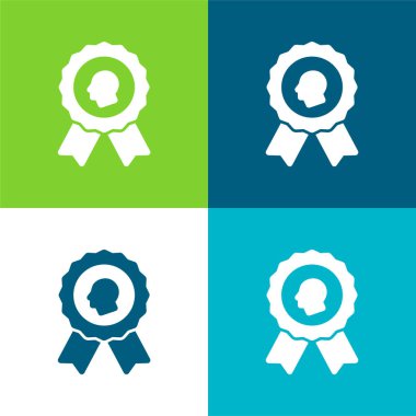 Ödül Düz 4 renk minimal simgesi seti