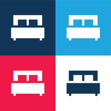 Yatak mavisi ve kırmızı dört renk en küçük simge kümesi