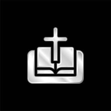 İncil gümüş kaplamalı metalik simge