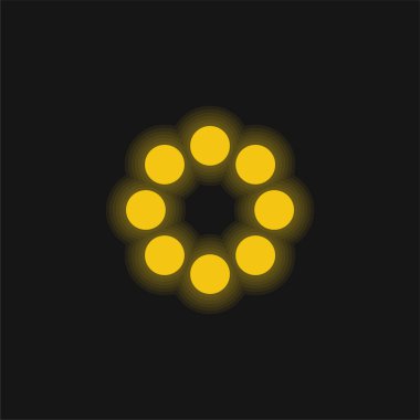 Boncuk sarısı parlak neon simgesi
