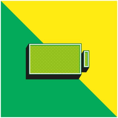 Pil Yeşil ve Sarı modern 3D vektör simgesi logosu