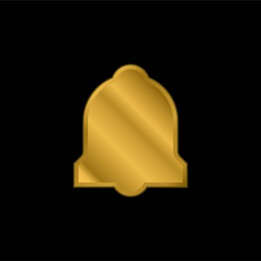 Alarm Zili altın kaplama metalik simge veya logo vektörü