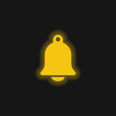 Büyük kilise çanının sarı parlak neon ikonu