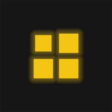 Sarı parlak neon simgesi dizisi