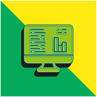 Analizler yeşil ve sarı modern 3d vektör simgesi logosu