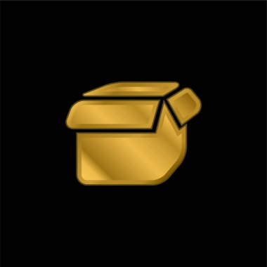 Siyah Açık Kutu altın kaplama metalik simge veya logo vektörü