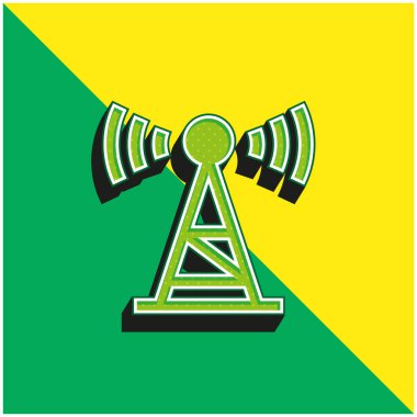 Anten Yeşil ve Sarı 3D modern vektör simgesi logosu