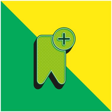 Yer imi Yeşil ve sarı modern 3d vektör simgesi logosu