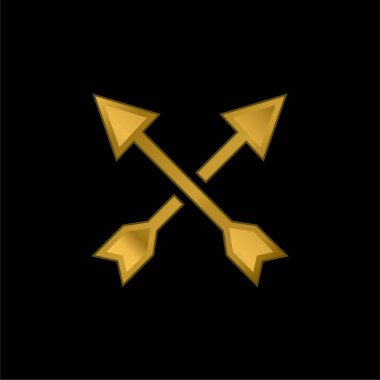 Altın kaplama metalik simge veya logo vektörü