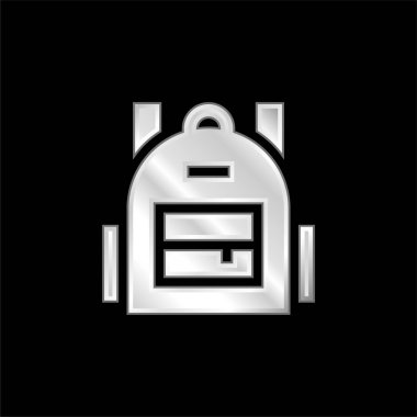 Sırt çantasında gümüş kaplama metalik simge