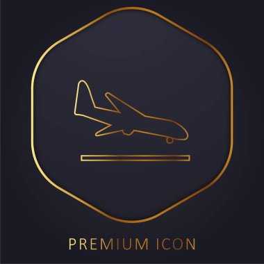 Uçak İniş Altın Hat prim logosu veya simgesi