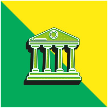 Yeşil ve sarı modern 3D vektör simgesi logosu