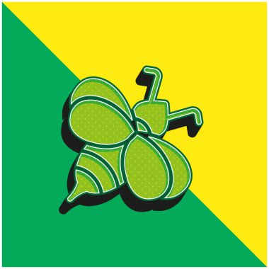 Arı Yeşili ve Sarı Modern 3D vektör simgesi logosu