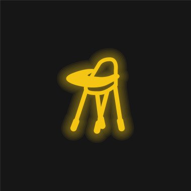 Bebek Besleme Koltuğu Değişken sarı parlak neon simgesi