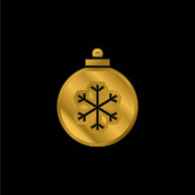 Bauble altın kaplama metalik simge veya logo vektörü