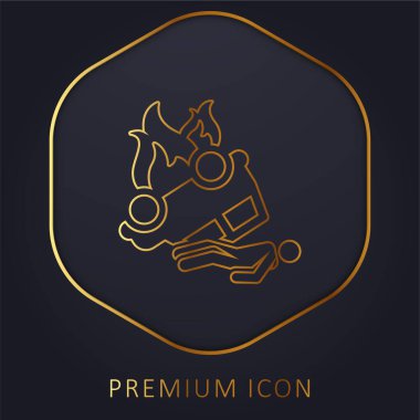 Kazara altın çizgi prim logosu veya simgesi