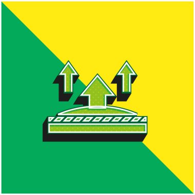 Solunabilir yeşil ve sarı modern 3D vektör simgesi logosu