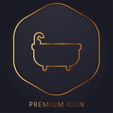 Bathtube golden line premium logo or icon clipart